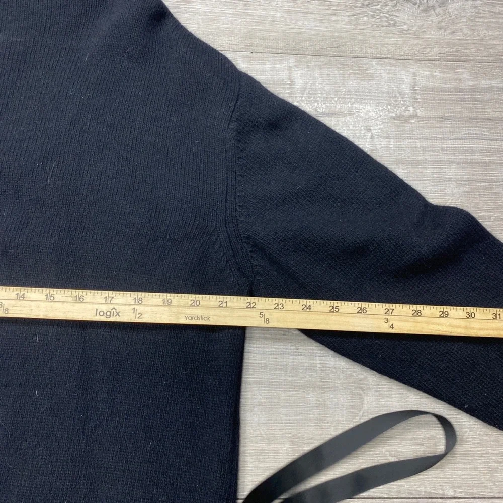 Iceland Quarter Zip Sweater Mens Large Black Wool Blend Made in Italy Mock Neck